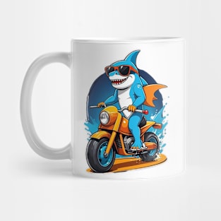 Motorbike Riding Shark Mug